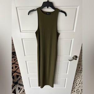 Army green top shop dress